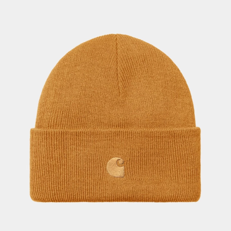 Carhartt WIP Chase Beanie - Buckthorn & Gold Winter Hat for Men & Women