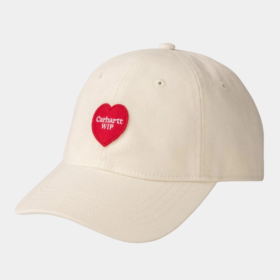 Carhartt WIP Heart Patch Cap in Natural - Embroidered Adjustable Dad Hat