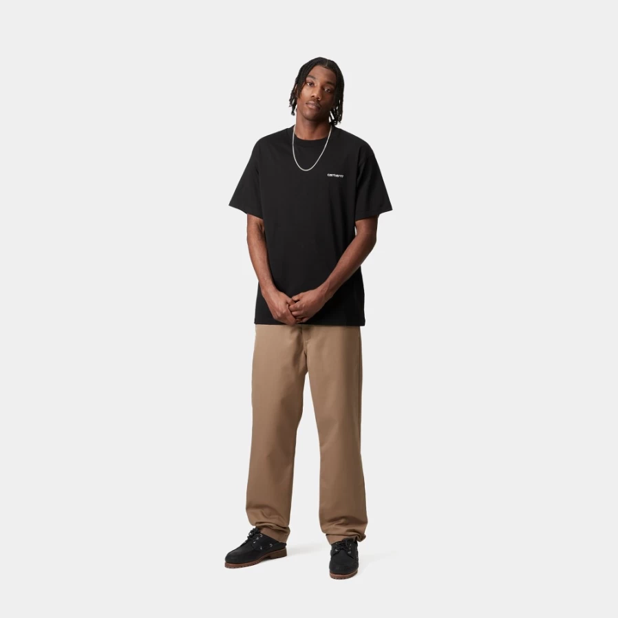 Carhartt WIP Men's Script Embroidery Short Sleeve T-Shirt - Black & White