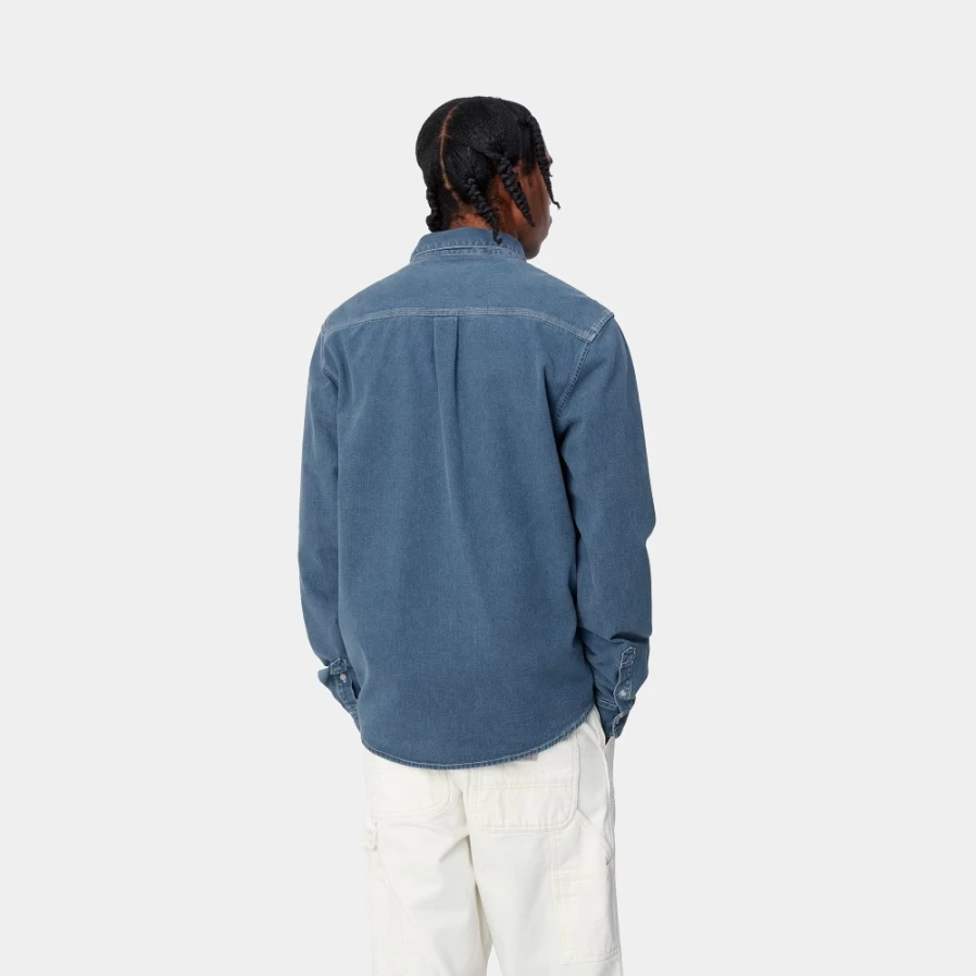 Carhartt WIP Men's Blue Long Sleeve Weldon Shirt