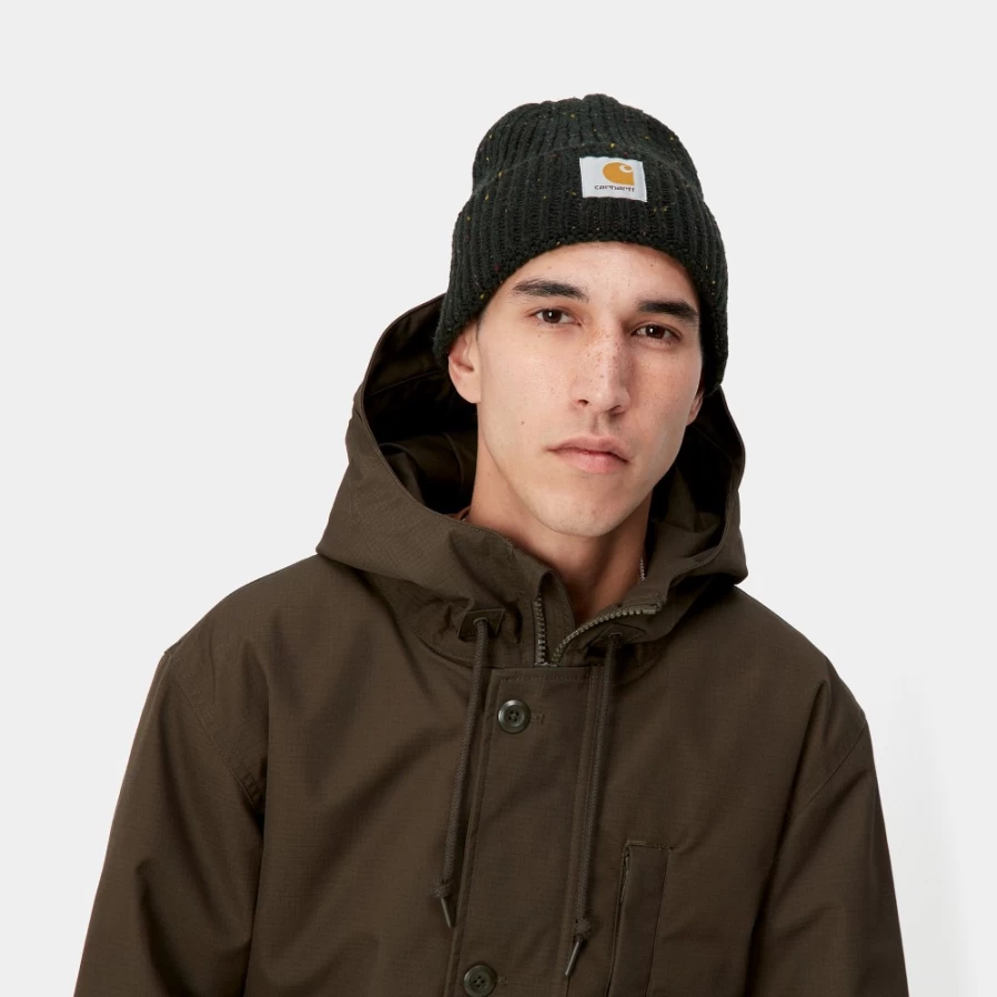 Carhartt WIP Anglistic Beanie - Speckled Dark Cedar Winter Knit Hat for Men & Women