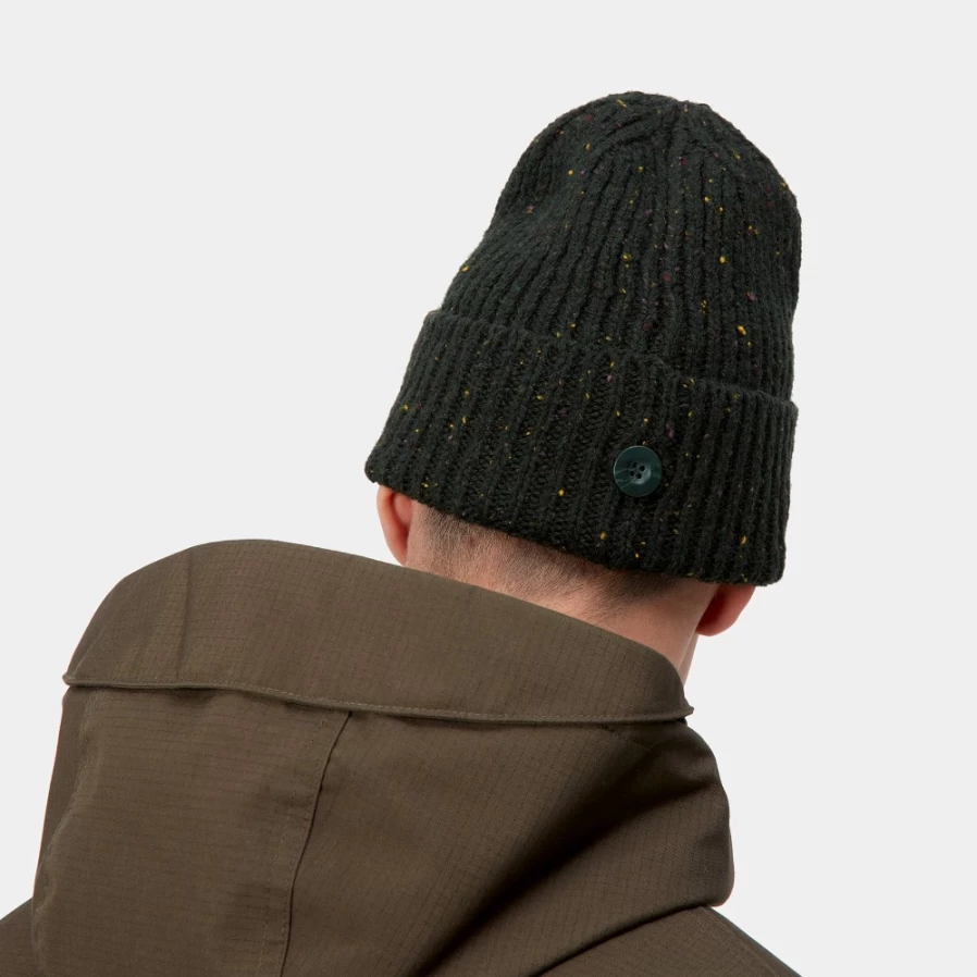 Carhartt WIP Anglistic Beanie - Speckled Dark Cedar Winter Knit Hat for Men & Women