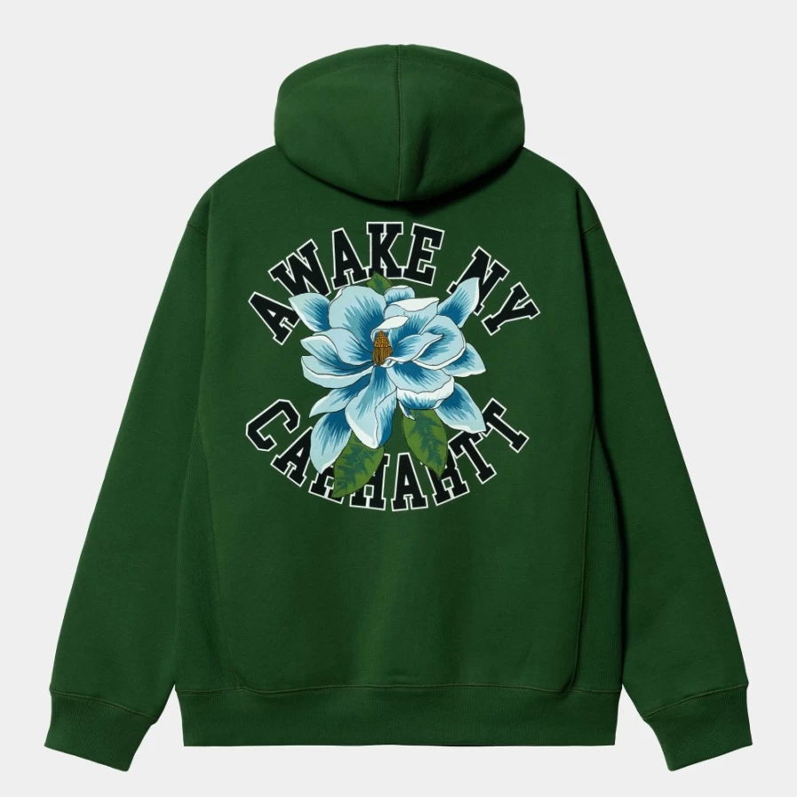 Carhartt WIP Men's Awake NY Dark Green Hooded Sweatshirt