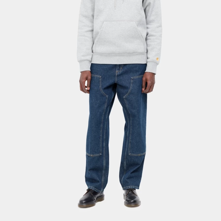 Carhartt WIP Men's Blue Double Knee Work Pants - Durable Denim Utility Trousers