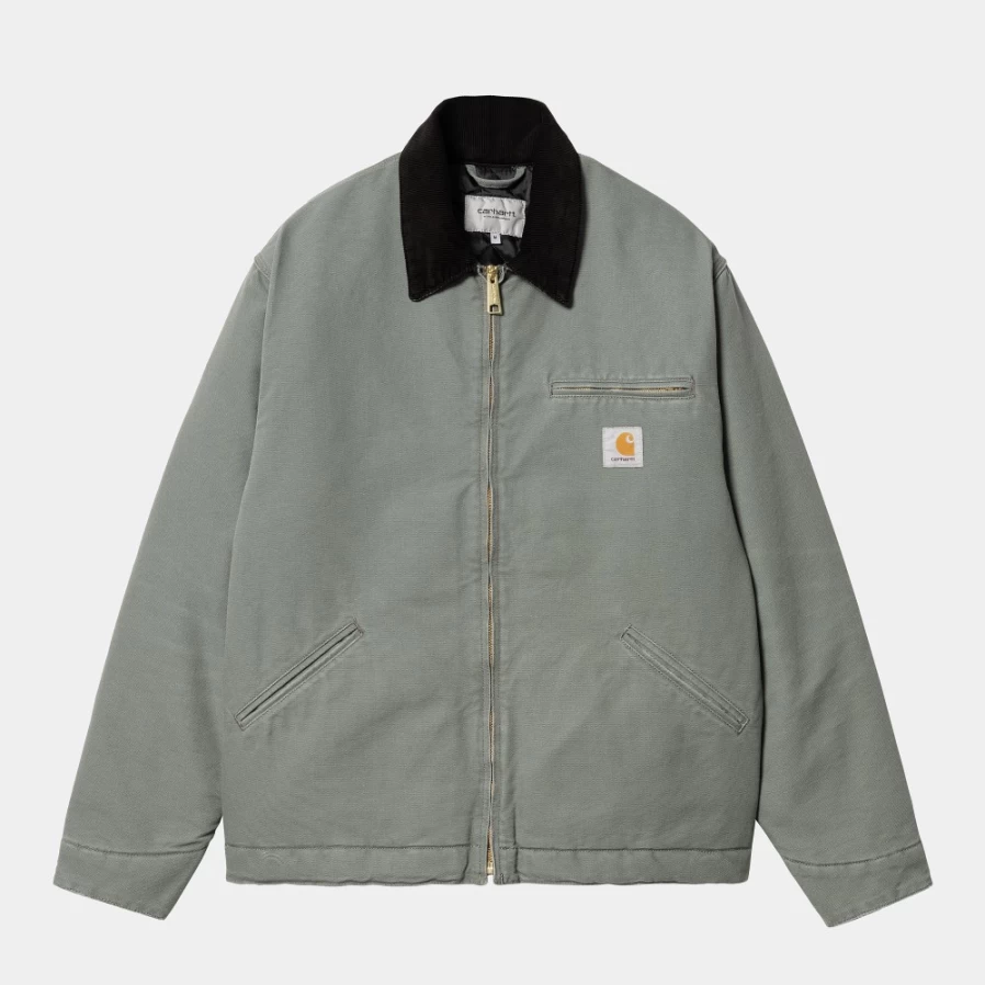 Carhartt WIP Men's Og Detroit Jacket in Smoke Green & Black - Winter Coat