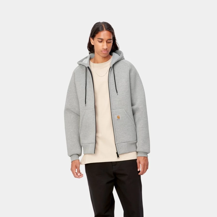 Carhartt WIP Men's Car-Lux Hooded Jacket in Grey Heather