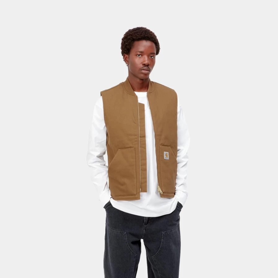Carhartt WIP Men's Hamilton Brown Vest - Heavy Duty Workwear for Men