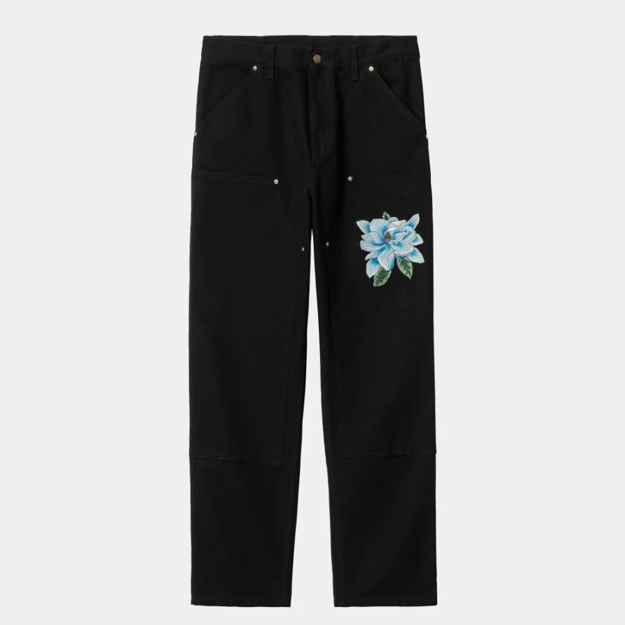 Carhartt WIP Men's Double Knee Pants in Awake NY Black - Durable Workwear Trousers