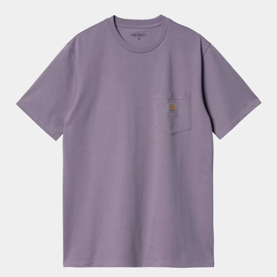 Carhartt WIP Men's Glassy Purple Short Sleeve Pocket T-Shirt S/S Casual Top