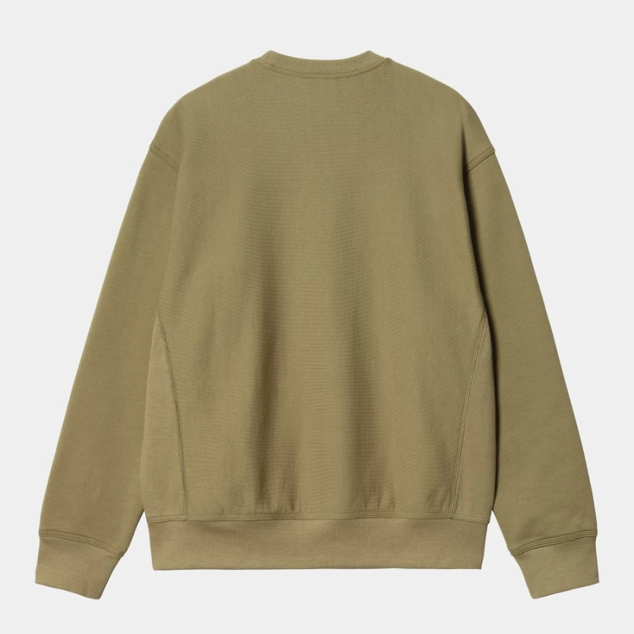 Carhartt WIP Men's American Script Sweatshirt in Larch Green - Heavyweight Crewneck Pullover