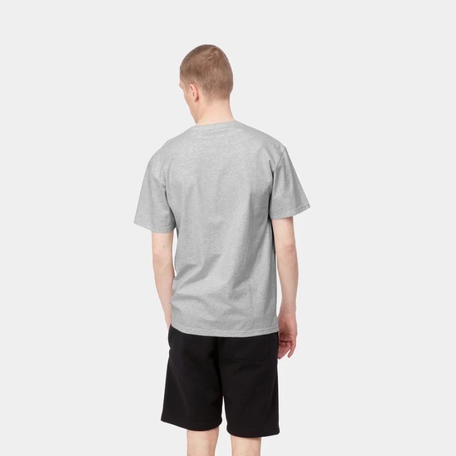 Carhartt WIP Men's S/S Chase T-Shirt in Ash Heather & Gold - Classic Casual Tee