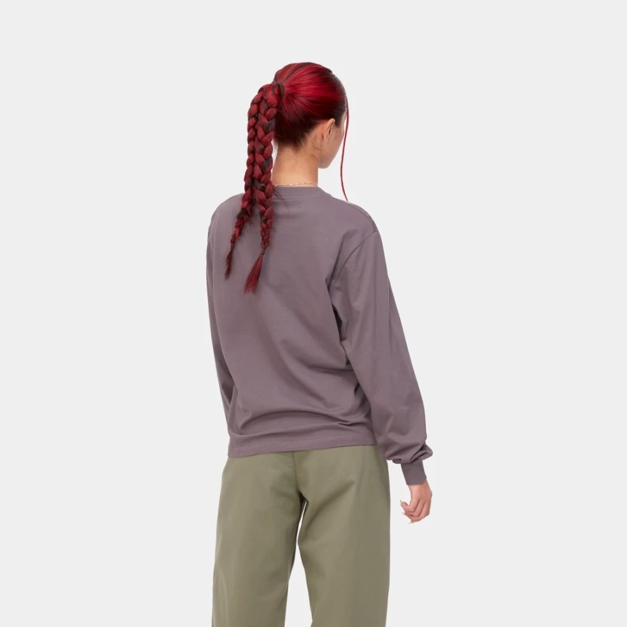 Carhartt WIP Women's Long Sleeve Casey T-Shirt in Misty Thistle & Silver