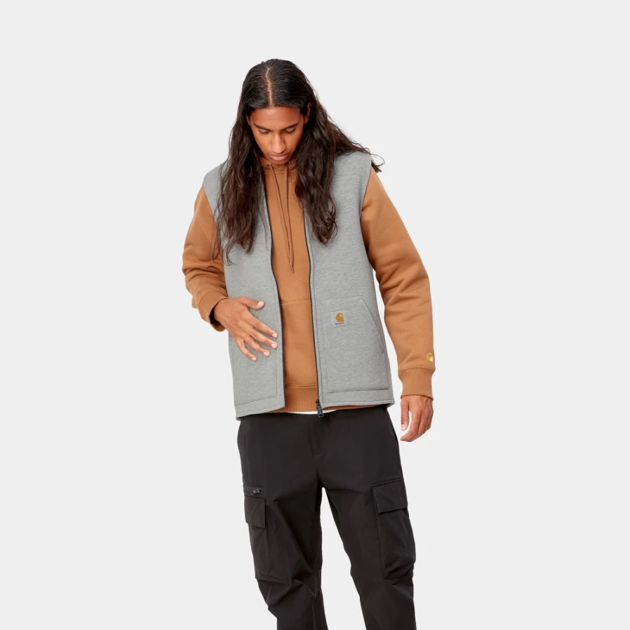 Carhartt WIP Men's Car-Lux Vest in Grey Heather / Grey - Lightweight Insulated Outdoor Jacket