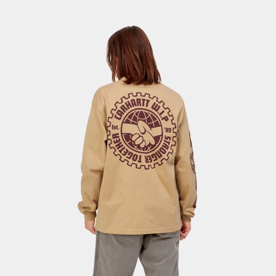 Carhartt WIP Men's Long Sleeve Stronger T-Shirt in Dusty H Brown / Corvina