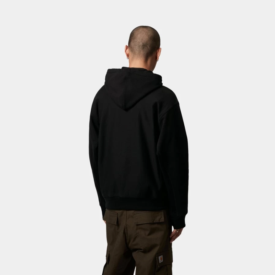 Carhartt WIP Men's Black Hooded American Script Sweatshirt