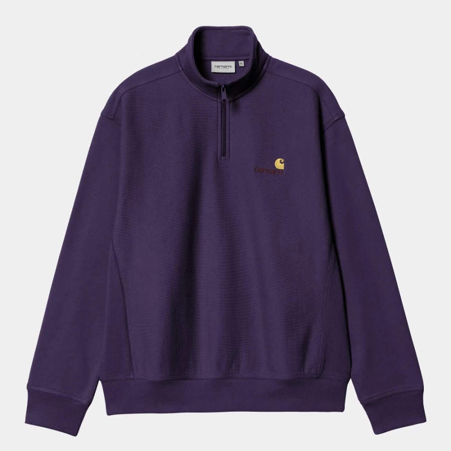 Carhartt WIP Men's Cassis Half Zip American Script Sweatshirt