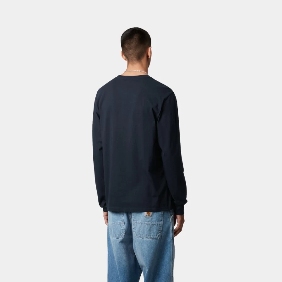 Carhartt WIP Men's Dark Navy Long Sleeve Pocket T-Shirt