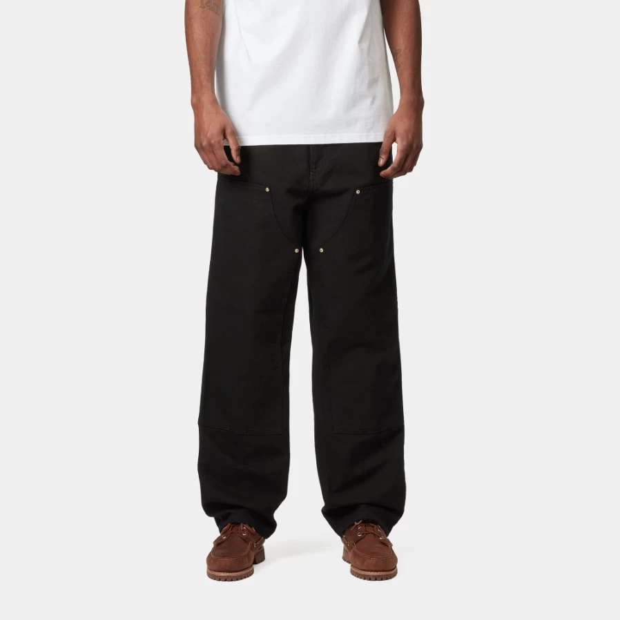 Carhartt WIP Men's Black Double Knee Work Pants - Durable Utility Trousers