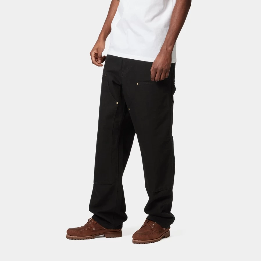 Carhartt WIP Men's Black Double Knee Work Pants - Durable Utility Trousers