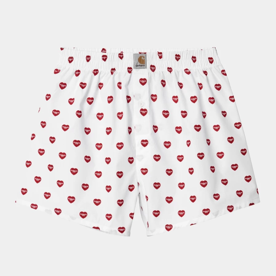 Carhartt WIP Men's Cotton Boxer Shorts with Heart Print Design