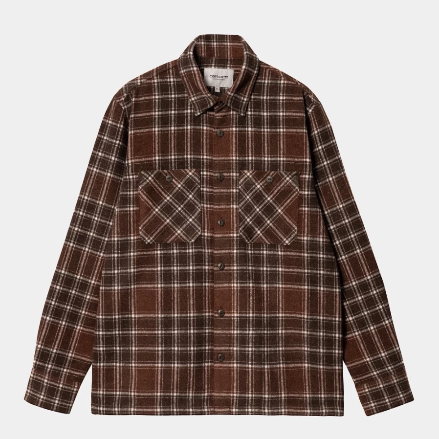Carhartt WIP Men's Long Sleeve Jared Check Shirt - Plaid Flannel Button-Up