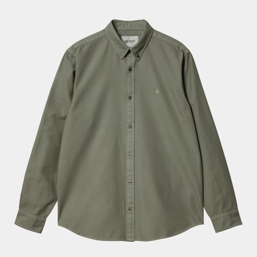Carhartt WIP Men's Smoke Green Long Sleeve Bolton Shirt