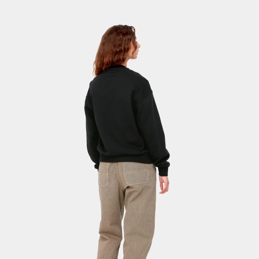 "Carhartt WIP Women's Black & White Sweatshirt | Classic Pullover Hoodie"
