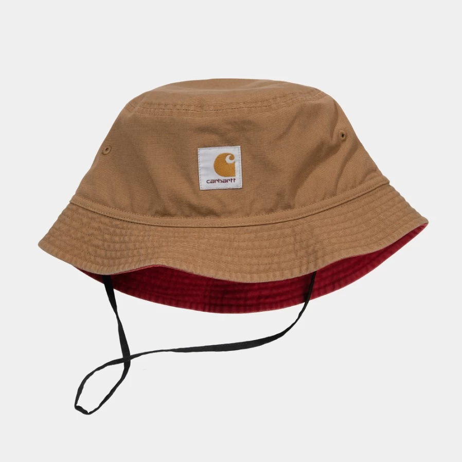 Carhartt WIP Heston Bucket Hat - Hamilton Brown & Cherry Color