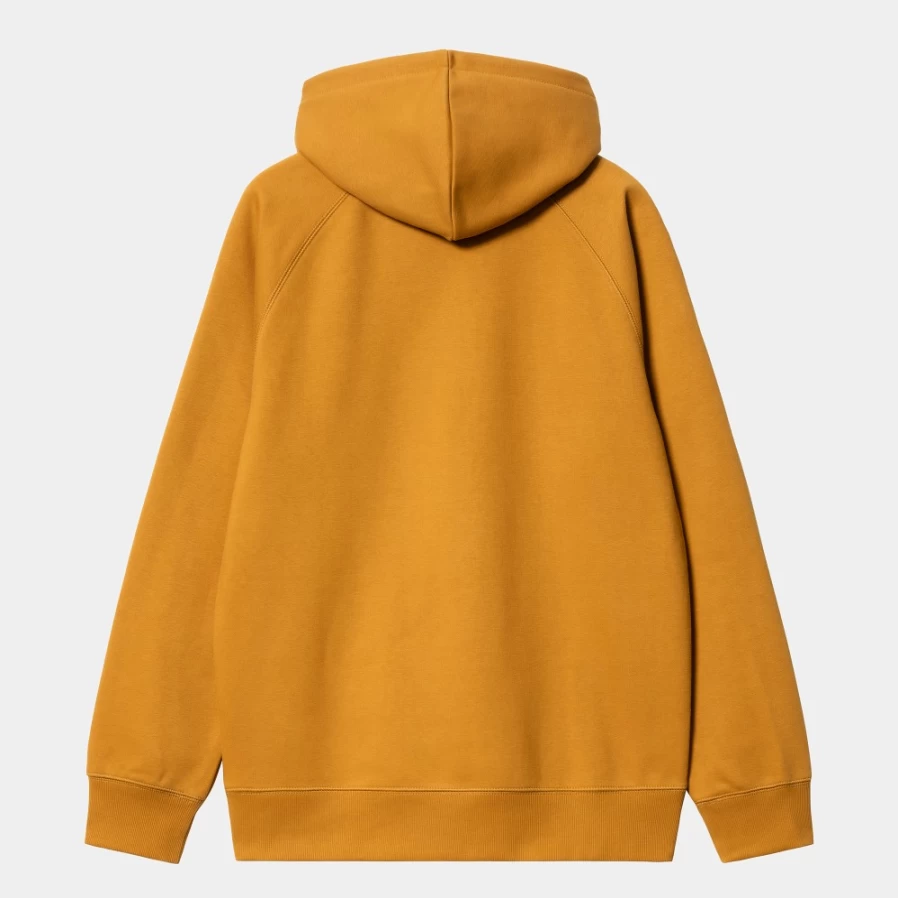 Carhartt WIP Men's Hooded Chase Sweatshirt in Buckthorn & Gold Color
