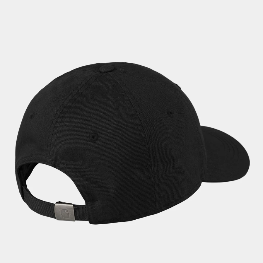 Carhartt WIP Madison Logo Cap - Black Wax Cotton Adjustable Dad Hat
