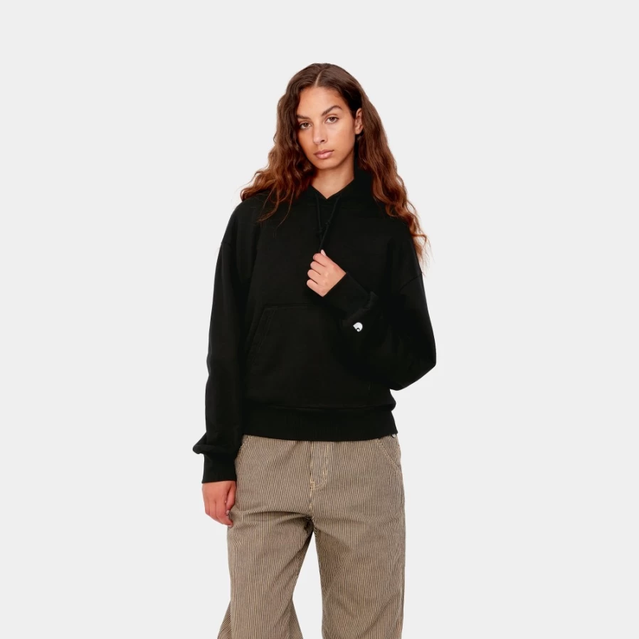 Carhartt WIP Women's Casey Hooded Sweatshirt - Black & Silver Pullover