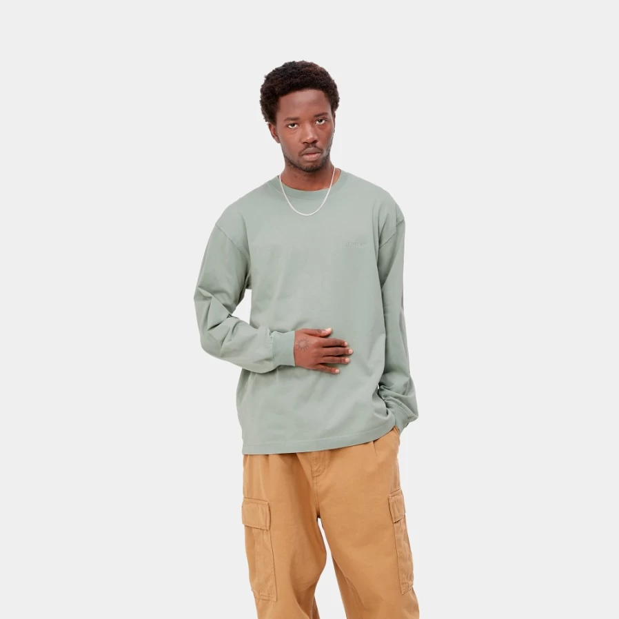 Carhartt WIP Men's Marfa Long Sleeve T-Shirt in Misty Sage