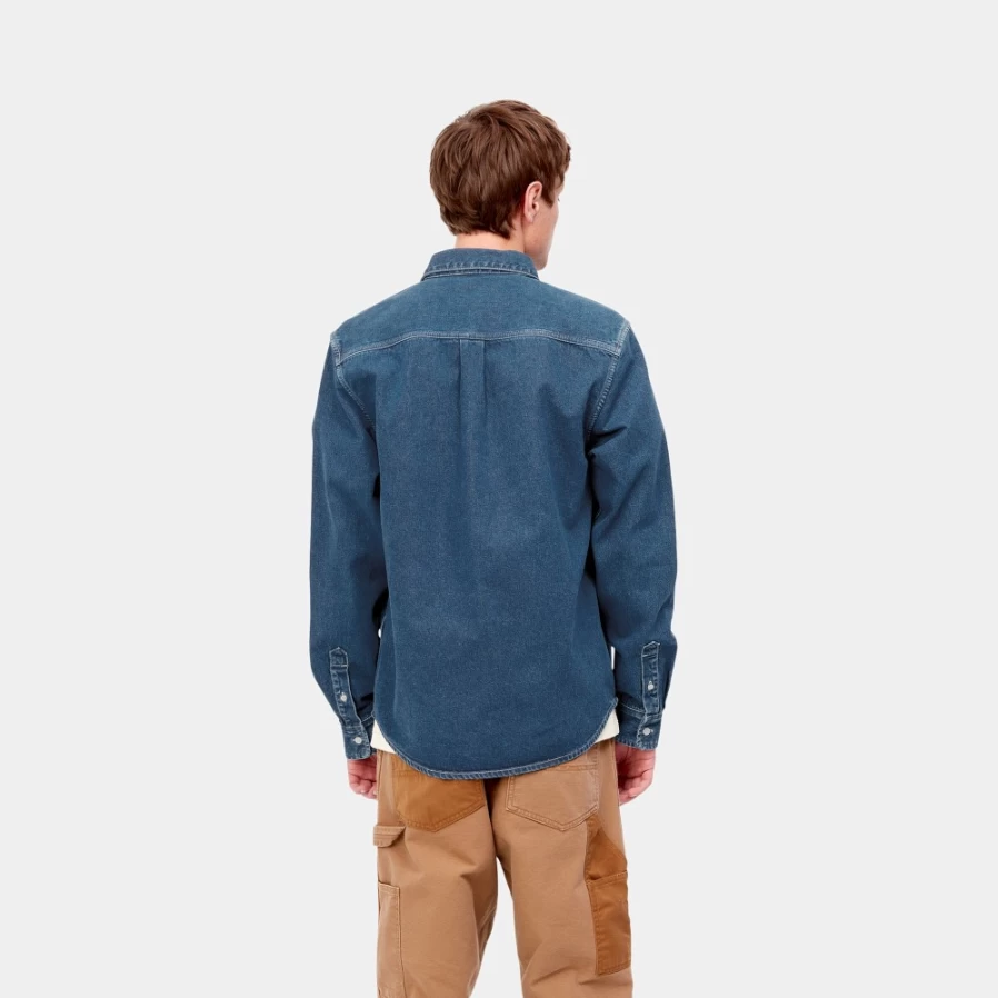 Carhartt WIP Men's Blue Long Sleeve Weldon Shirt