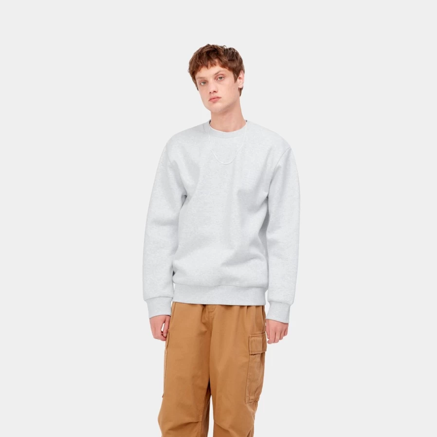 Carhartt WIP Men's Ash Heather & White Label State Flag Sweatshirt