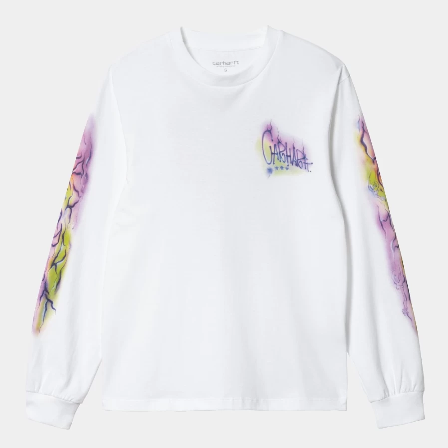 Carhartt WIP Women's Long Sleeve Babybrush Grin T-Shirt in White