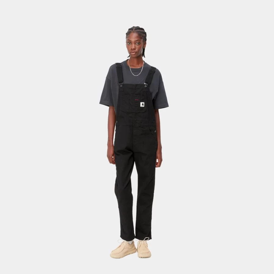 Carhartt WIP Women's Black Bib Overalls - Durable Workwear & Street Style