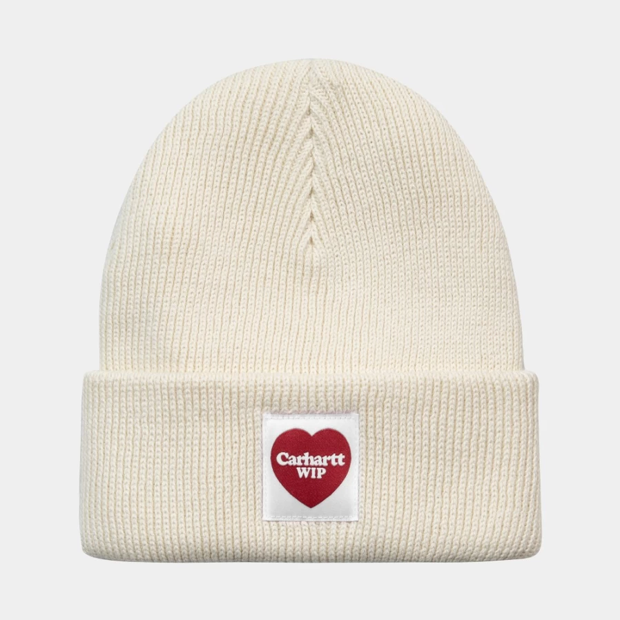 Carhartt WIP Heart Beanie in Natural - Soft Knit Winter Hat for Men & Women