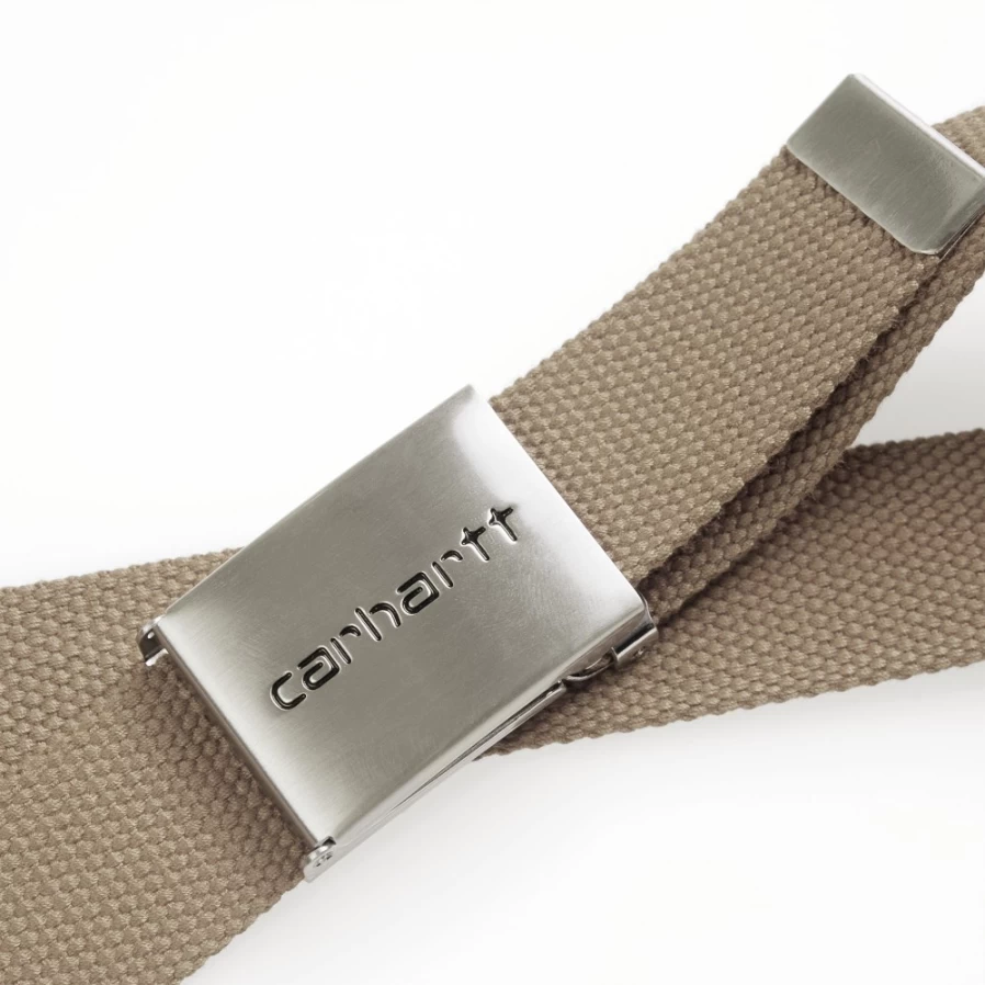 Carhartt WIP Leather Clip Belt - Chrome Buckle Durable Waist Strap for Men & Women