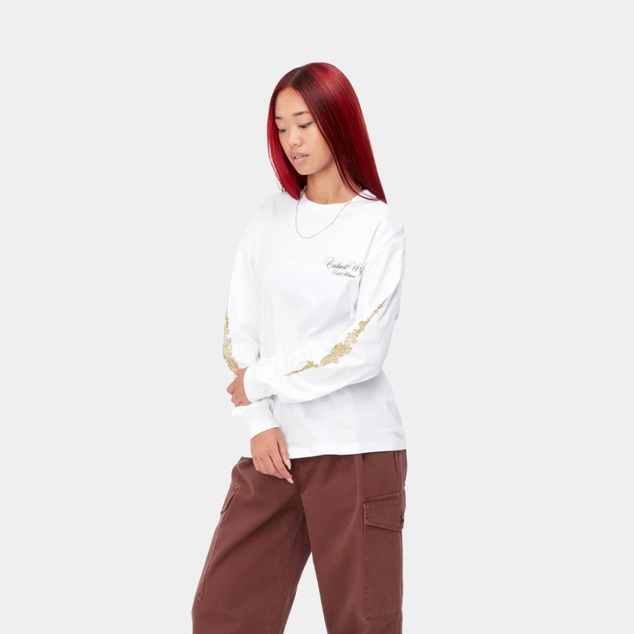 Carhartt WIP Women's White Long Sleeve Vino T-Shirt