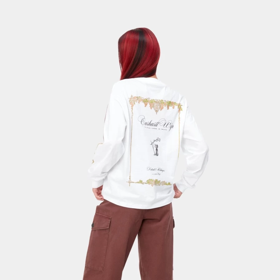Carhartt WIP Women's White Long Sleeve Vino T-Shirt