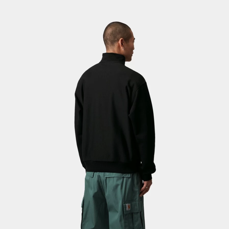 Carhartt WIP Men's Black Half Zip American Script Sweatshirt