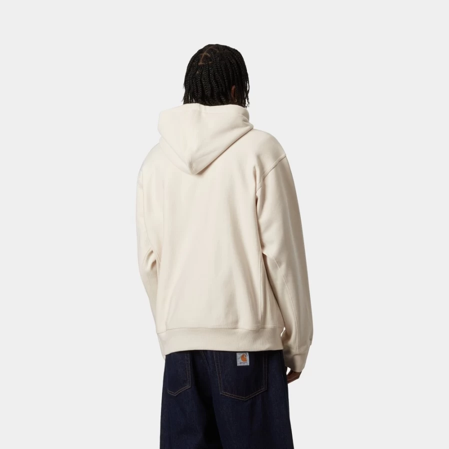 Carhartt WIP Men's Hooded American Script Sweatshirt in Natural