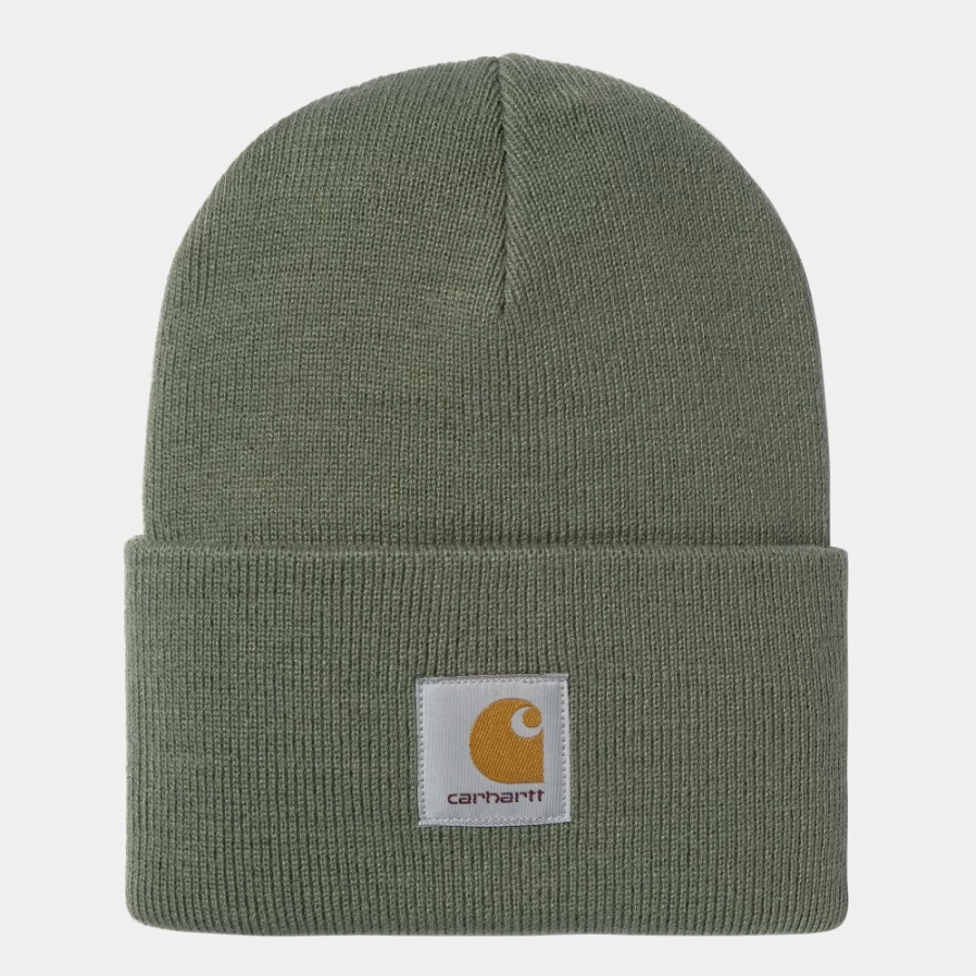 Carhartt WIP Acrylic Watch Hat in Dollar Green - Men's Winter Beanie with Fold-Up Cuff
