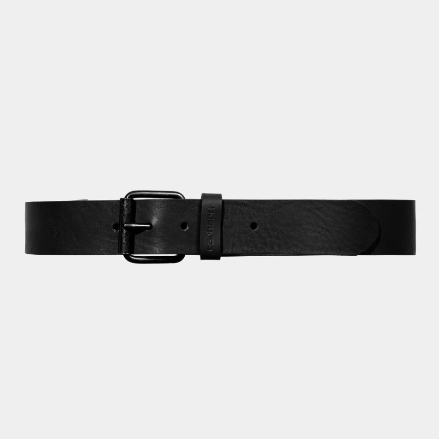 Carhartt WIP Script Belt - Black & Black Strap for Men & Women | Durable Webbing & Metal Buckle