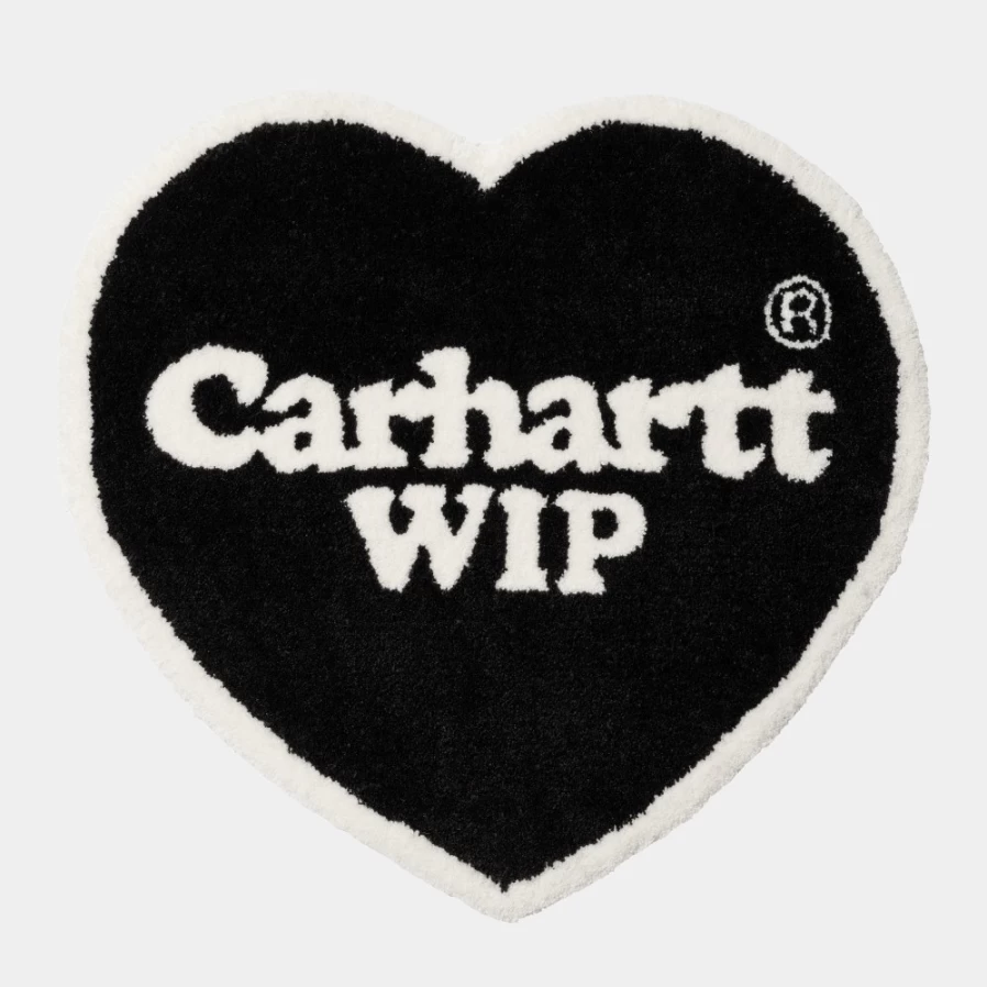 Carhartt WIP Heart Rug - Black and White Decorative Home Floor Mat
