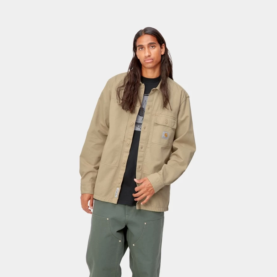 Carhartt WIP Men's Long Sleeve Charter Shirt in Ammonite