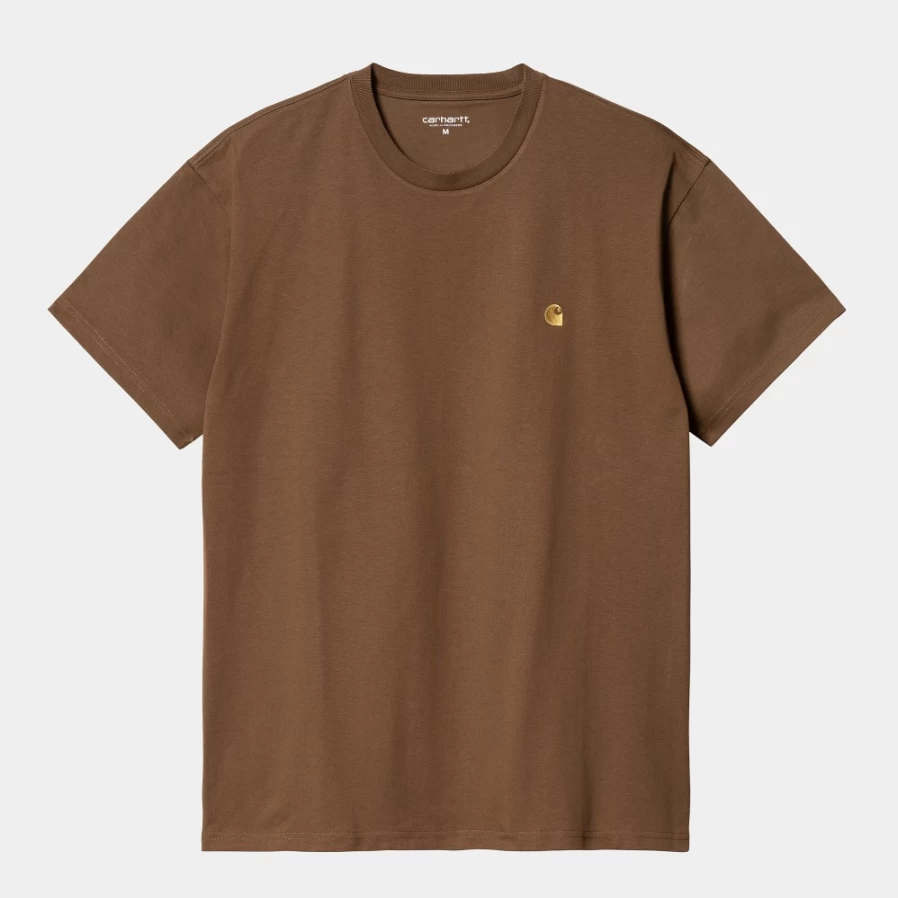 Carhartt WIP Men's S/S Chase T-Shirt in Tamarind/Gold Color