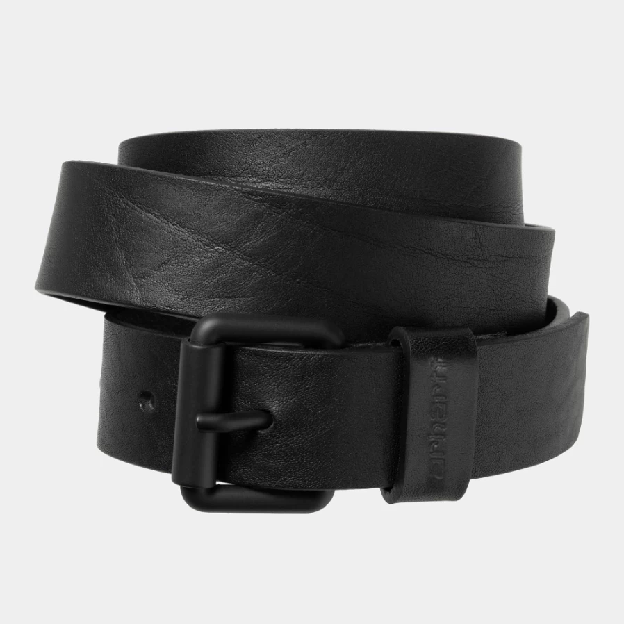 Carhartt WIP Ryan Belt - Black & Black Heavyweight Webbing Strap with Metal Buckle