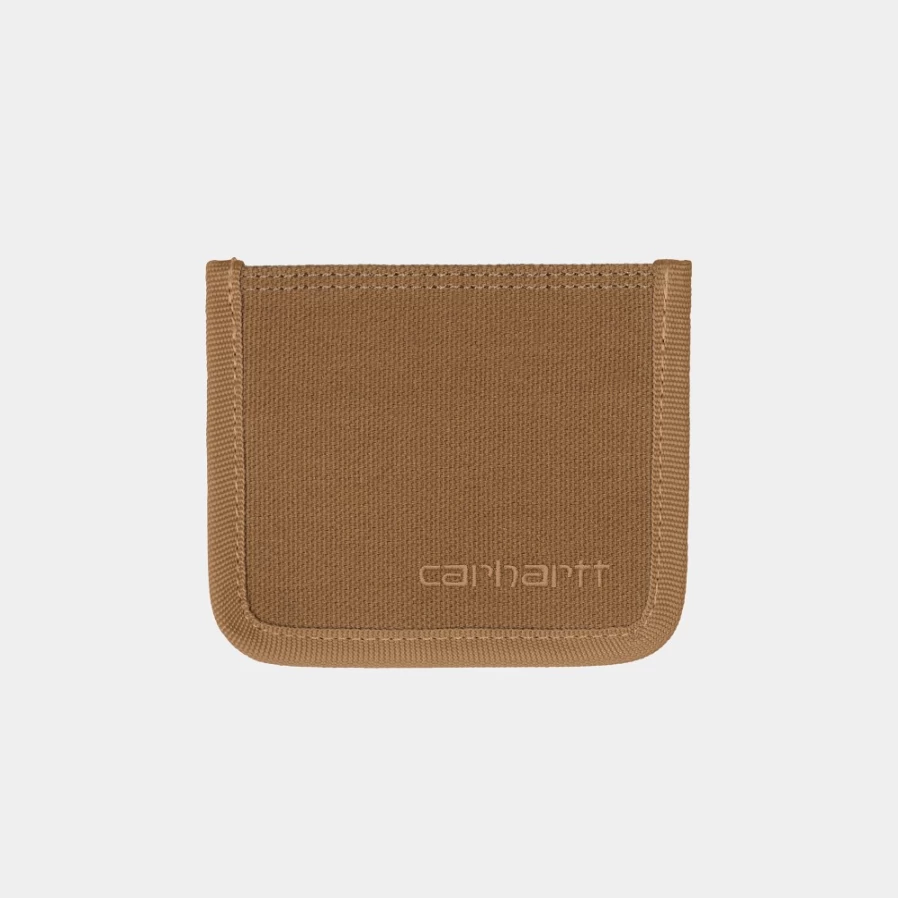Carhartt WIP Hamilton Brown Leather Cardholder Wallet - Carston Minimalist RFID Blocking ID Holder