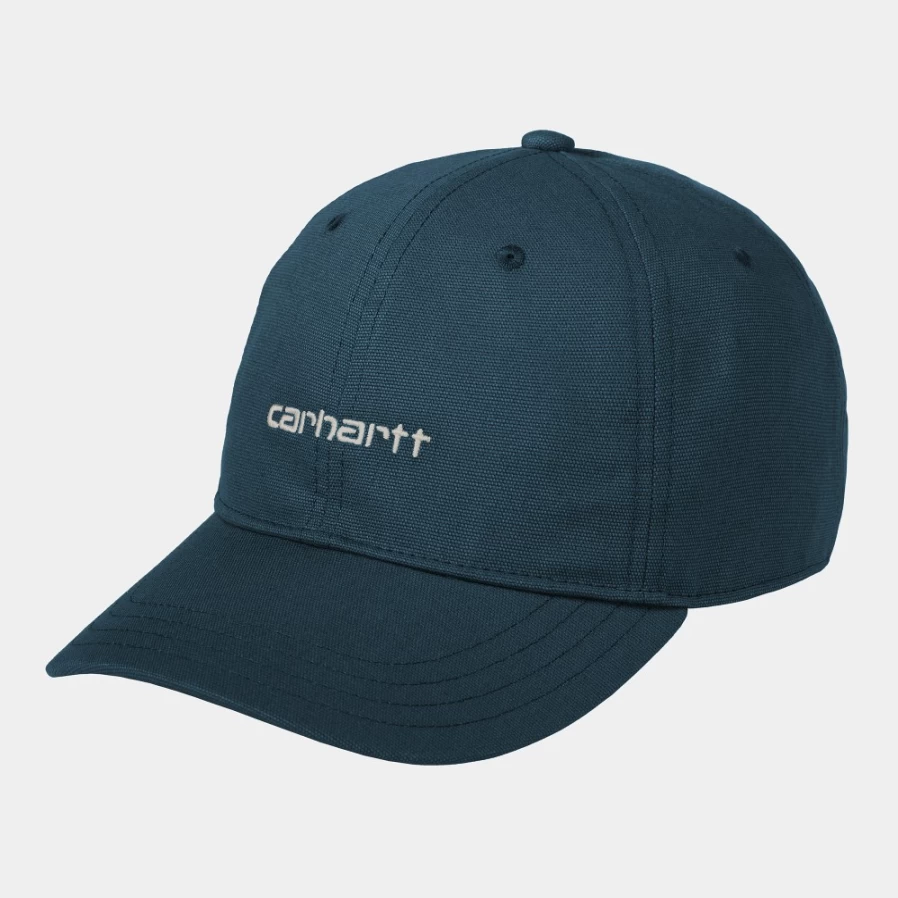 Carhartt WIP Canvas Script Cap - Squid/Salt Color Adjustable Dad Hat